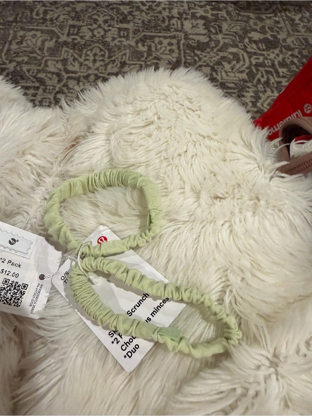 lululemon athletica Light Green Scrunchie Duo